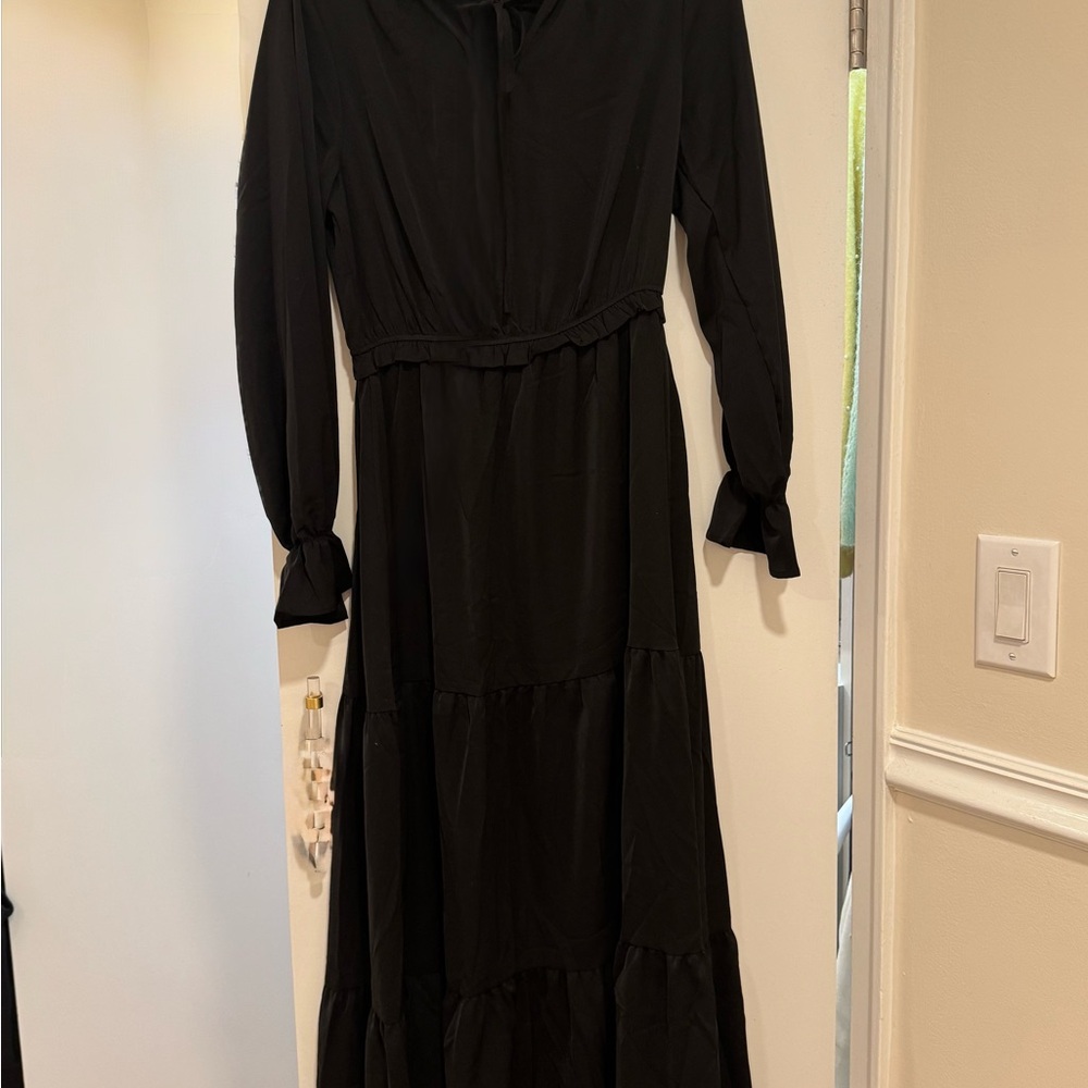 Elegant Black Long Sleeve Dress (never worn)